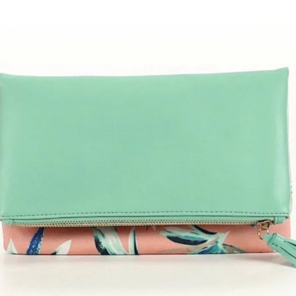 Rachel Pally Reversible Clutch - Paradise Mint - New
